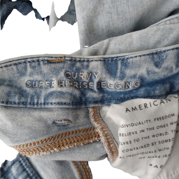 American eagle skinny jeans curvy high waist destressed size 000 - Picture 5 of 6